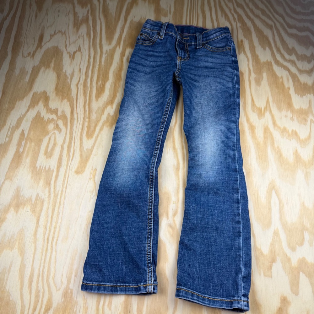 Wrangler Girls Medium Wash Bootcut Denim Jeans Size 6X Regular Adjustable Waist